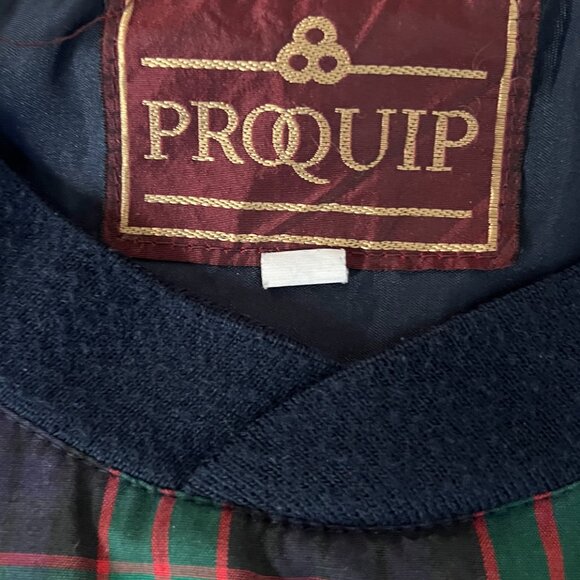 PROQUIP Men's XL Tartan Plaid Blue Green Red Long Sleeve Golf Windbreaker - Picture 4 of 8